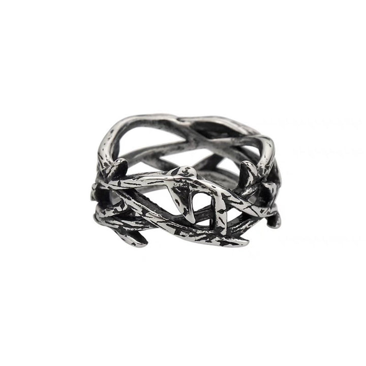 Vintage Thorn Braided Ring - Men's Dark-Style Personalized Aged Accessory
