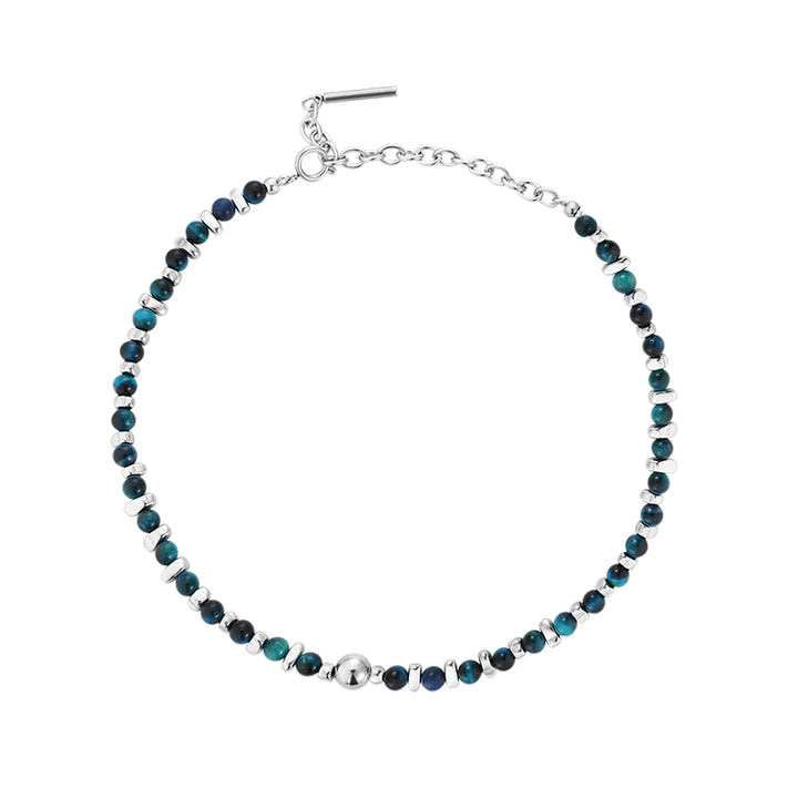 Ocean-Inspired Beaded Silver Necklace