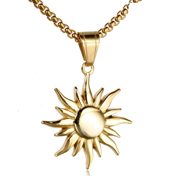 S925 Silver 18K Gold Dual-Color Moon & Sun God Diamond-Paved Necklace