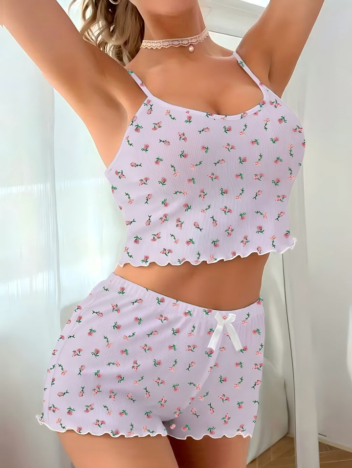 Sexy Floral Cami Pajama Set