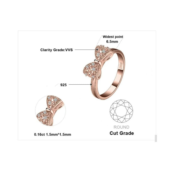 S925 Sterling Silver Bow Ring | Sparkling Pavé Design · 3 Colors Available