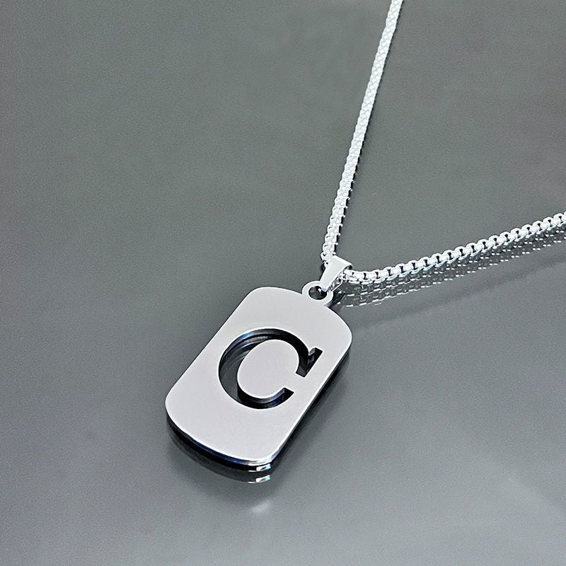 26-Letter Dog Tag Necklace