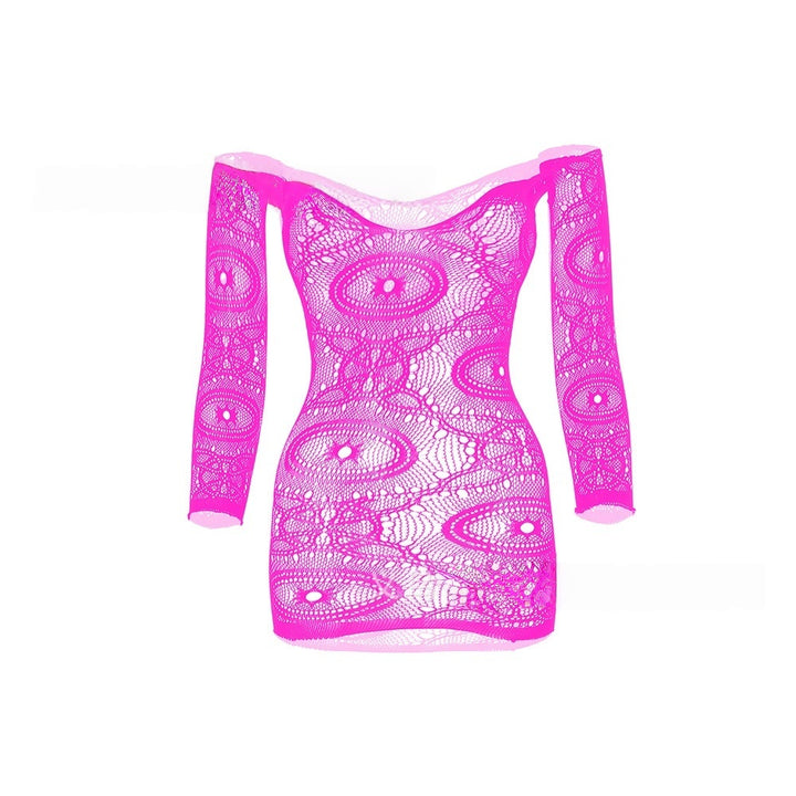 Off-Shoulder Baroque Lace Micro Dress