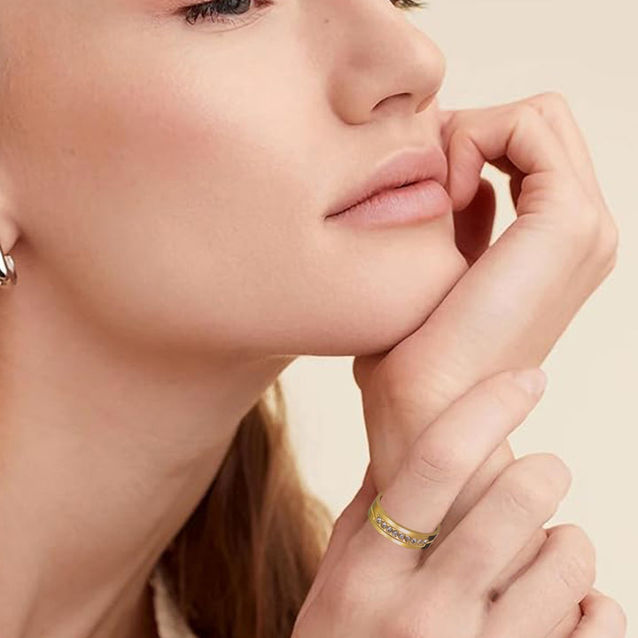 Minimal Love Eternal Multi-Color Minimalist Couple Rings