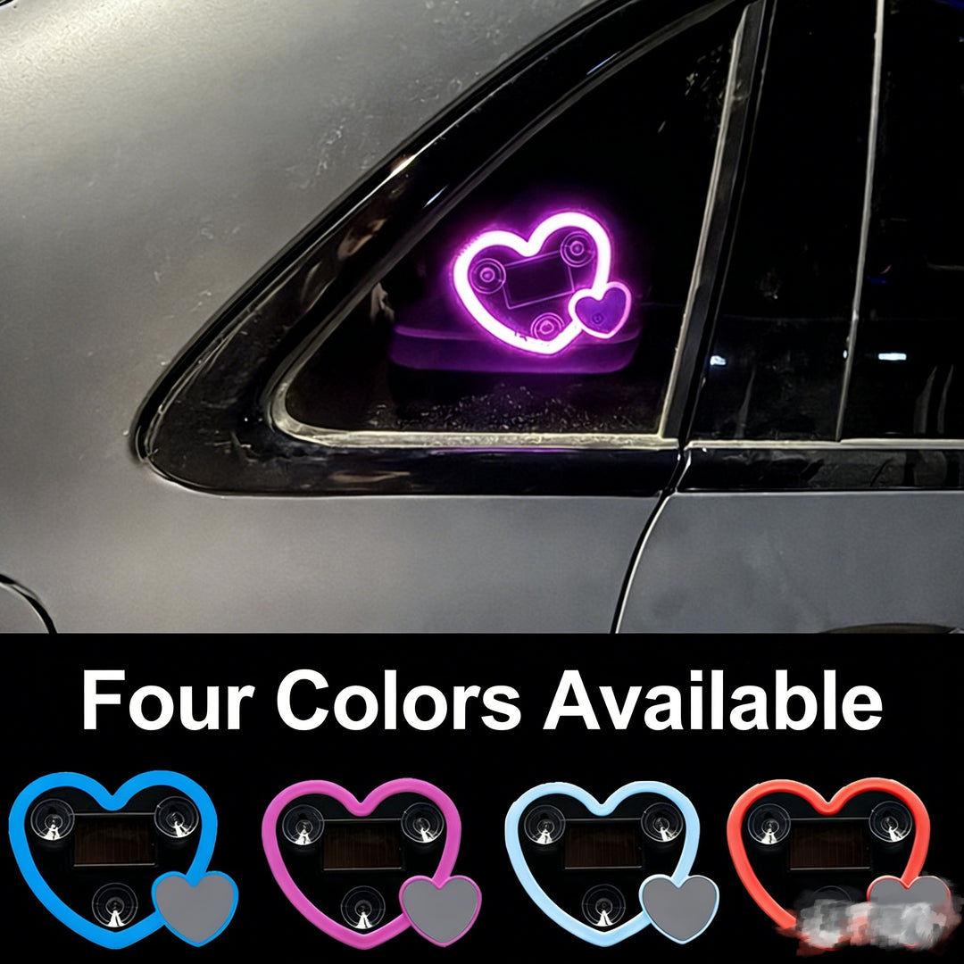 Love Heart Car Window Ambient Light | Solar-Powered Neon Accent
