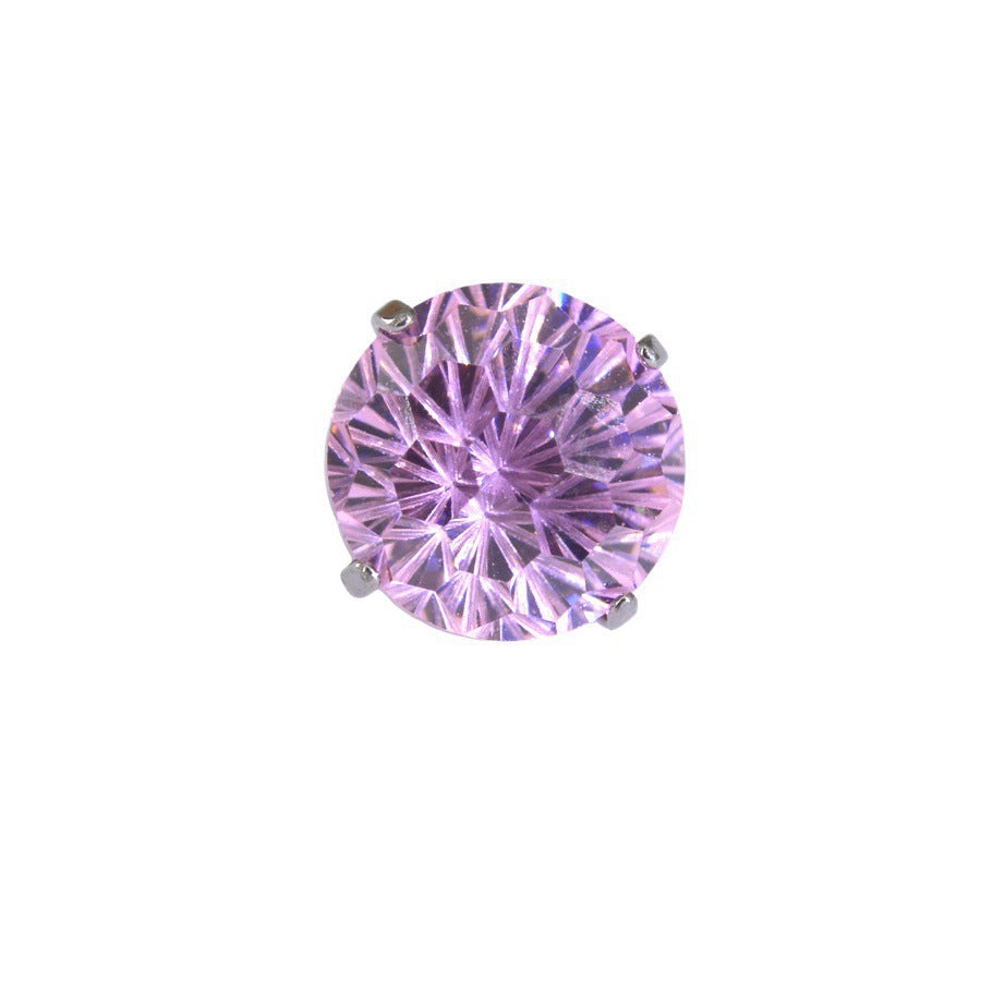 Multi-Color Gemstone Round-Cut Shining Earrings (Multiple Colors Available)