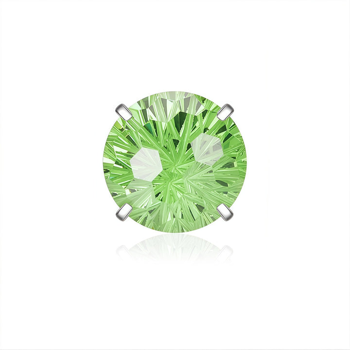 Multi-Color Gemstone Round-Cut Shining Earrings (Multiple Colors Available)