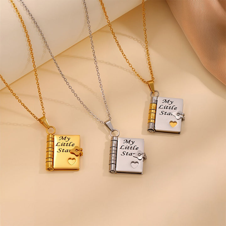 Love Letter Locket Book Pendant Couple Necklace｜Hidden Confessions for Your Neck