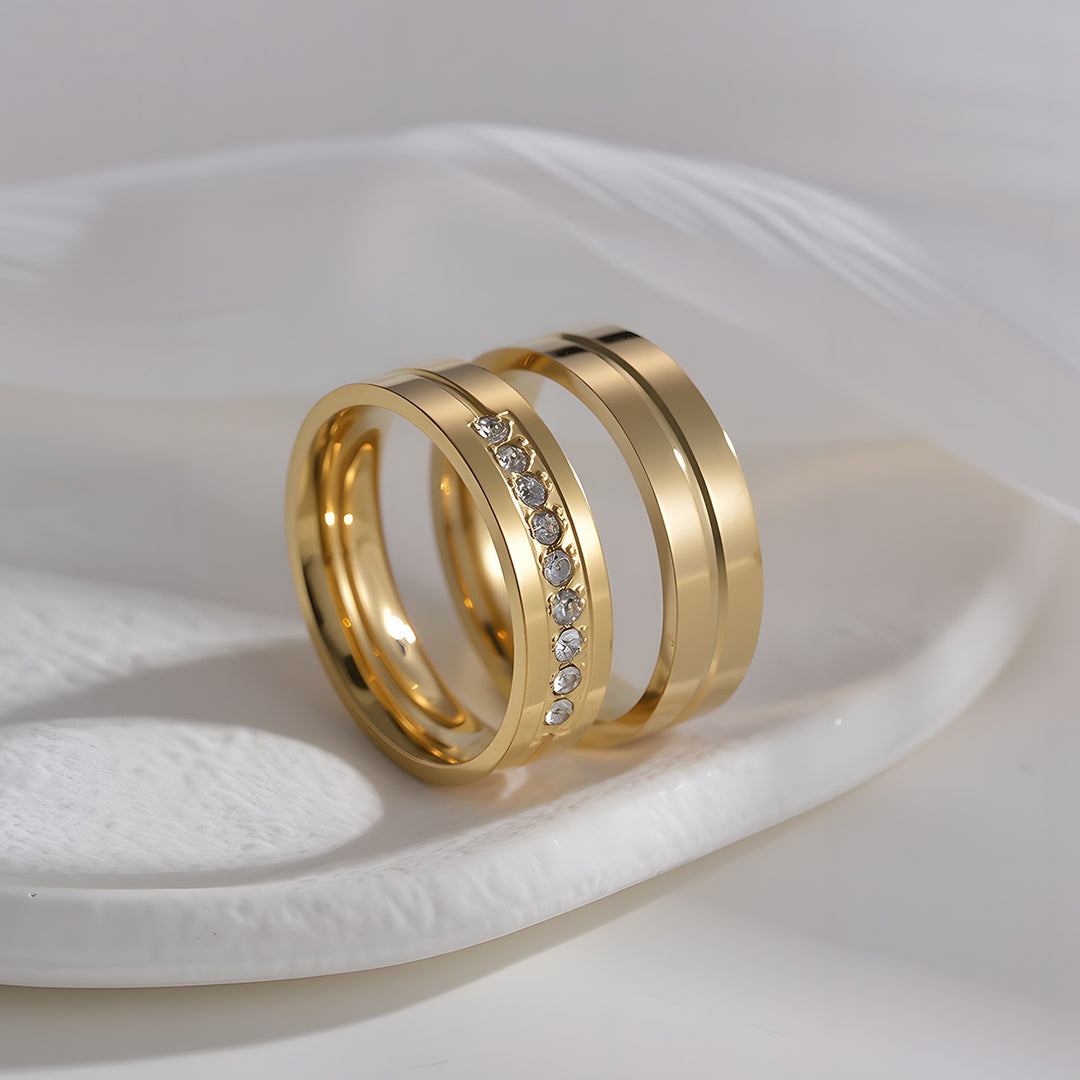 Minimal Love Eternal Multi-Color Minimalist Couple Rings