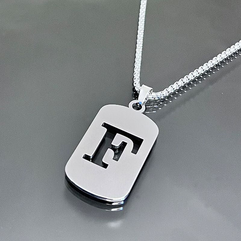 26-Letter Dog Tag Necklace