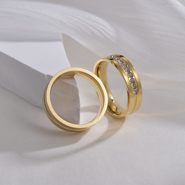 Minimal Love Eternal Multi-Color Minimalist Couple Rings