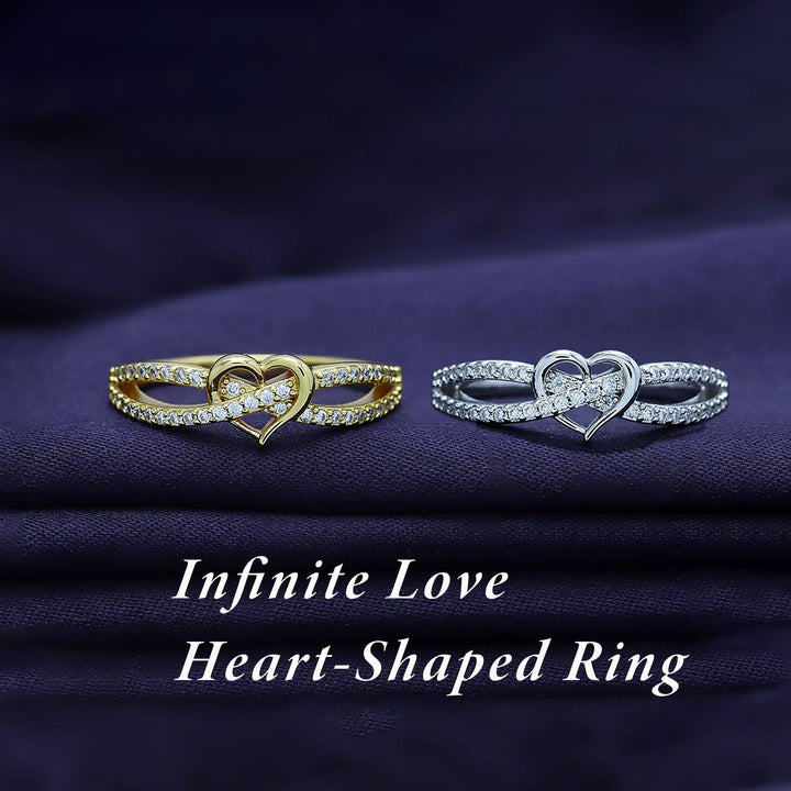 Infinite Heart Glow Two-Tone Diamond-Encrusted Heart Ring