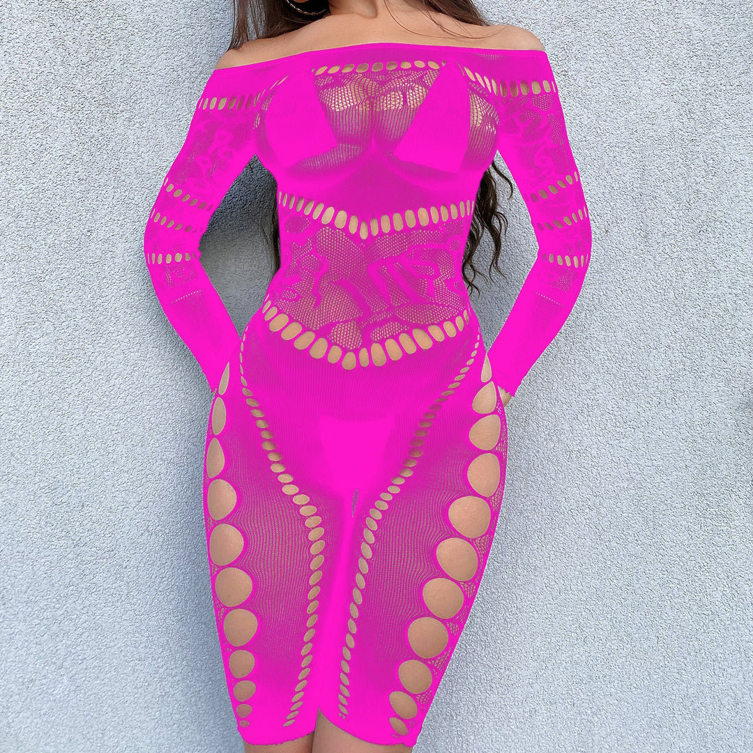 Off-Shoulder Cutout Mesh Bodysuit