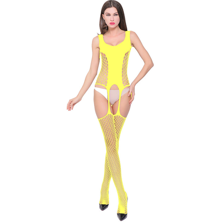 Sexy Open-Crotch Fishnet Bodystocking
