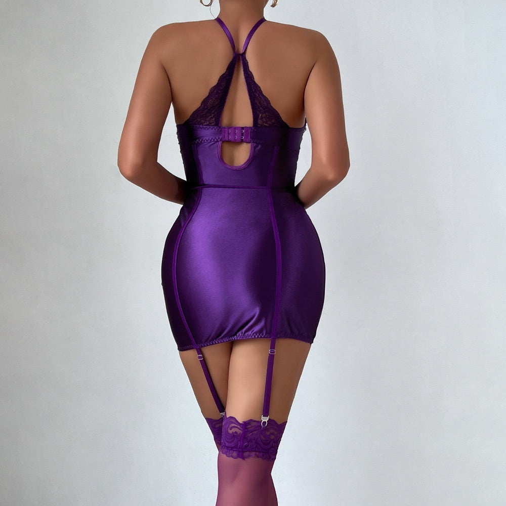 Lace Corset Strapless Mini Dress Set