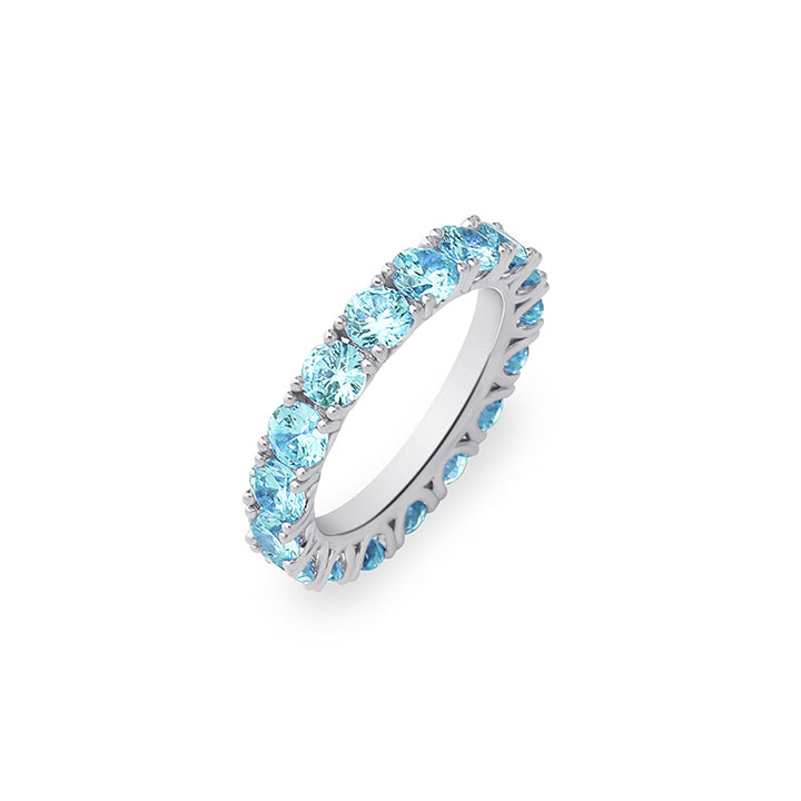 Multi - Color Row - Diamond Exquisite Ring (Gold/ Silver - Blue/ Silver - White Version)