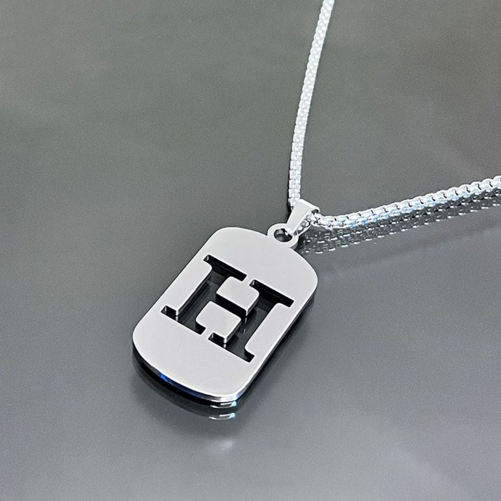 26-Letter Dog Tag Necklace
