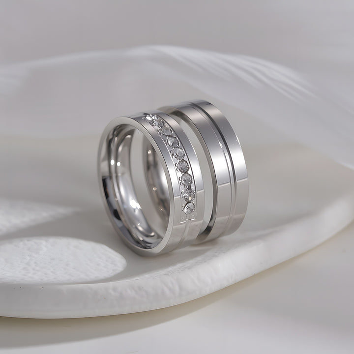 Minimal Love Eternal Multi-Color Minimalist Couple Rings
