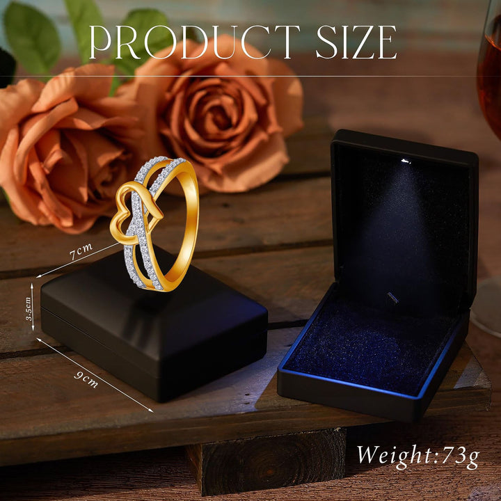 Infinite Heart Glow Two-Tone Diamond-Encrusted Heart Ring