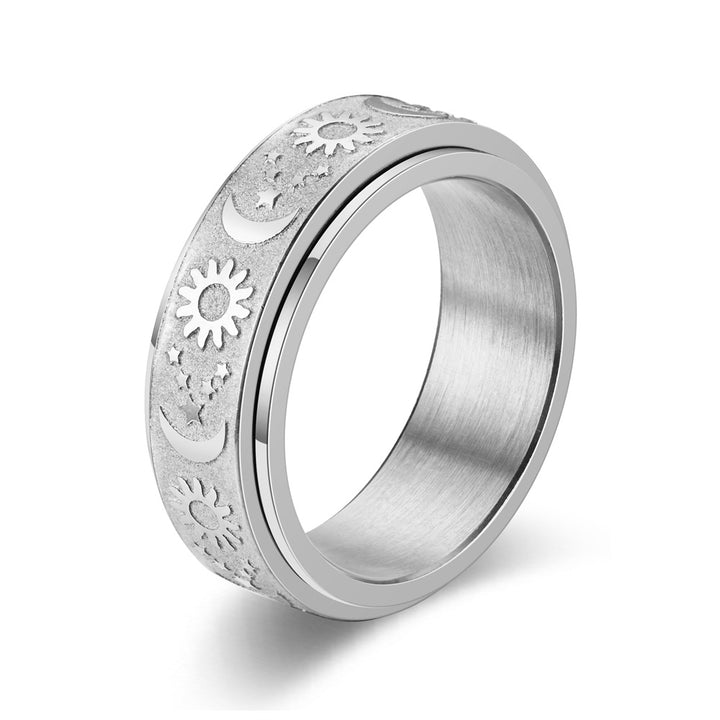Rotatable Sun-Moon-Star Ring (Black/Gold/Rose Gold/Silver Version)