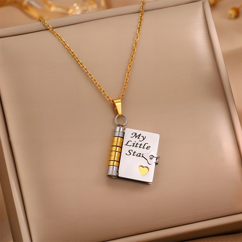 Love Letter Locket Book Pendant Couple Necklace｜Hidden Confessions for Your Neck