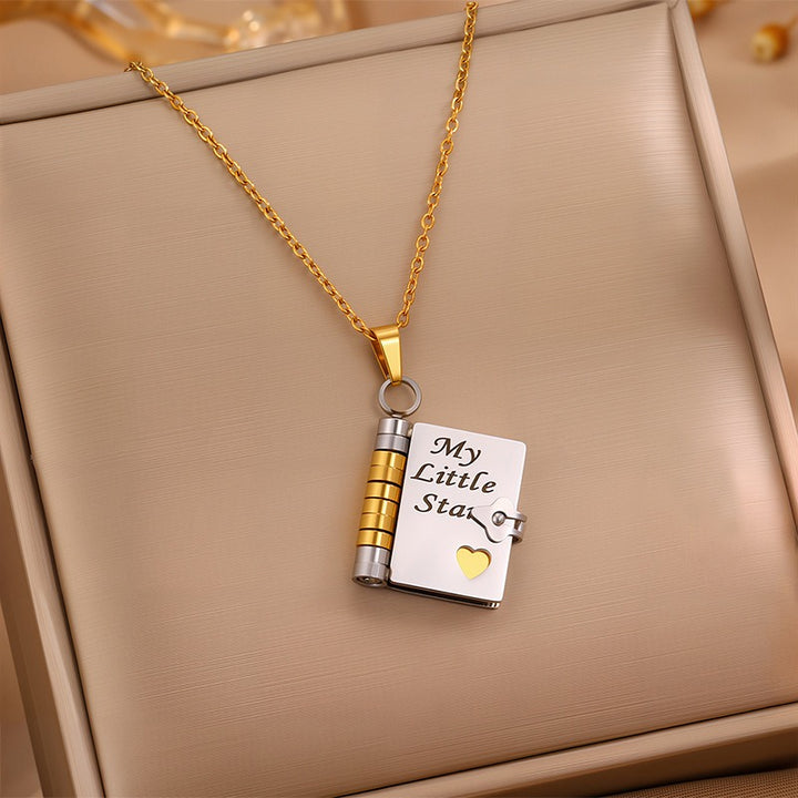 Love Letter Locket Book Pendant Couple Necklace｜Hidden Confessions for Your Neck