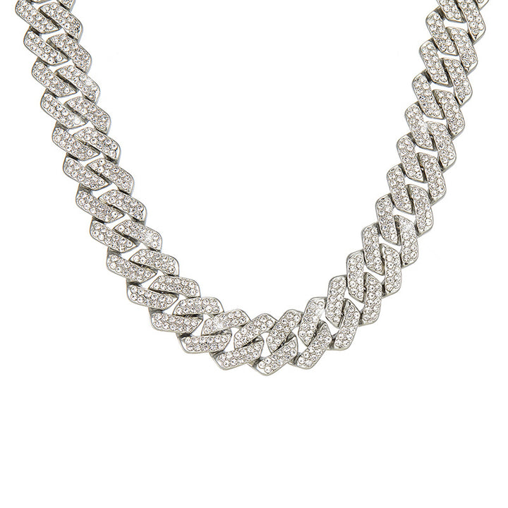 Fully inlaid Cuban chain necklace