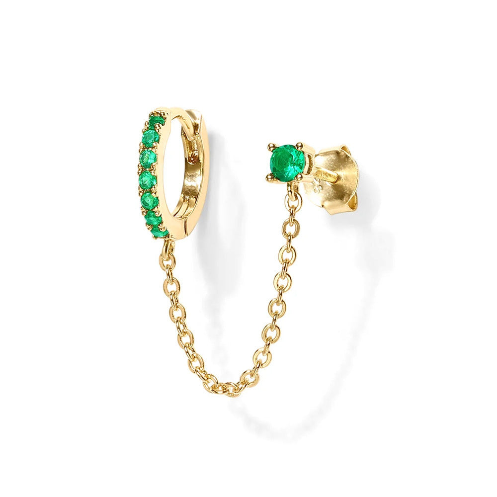 Chain-Linked Double Piercing Earring