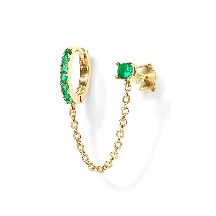 Chain-Linked Double Piercing Earring