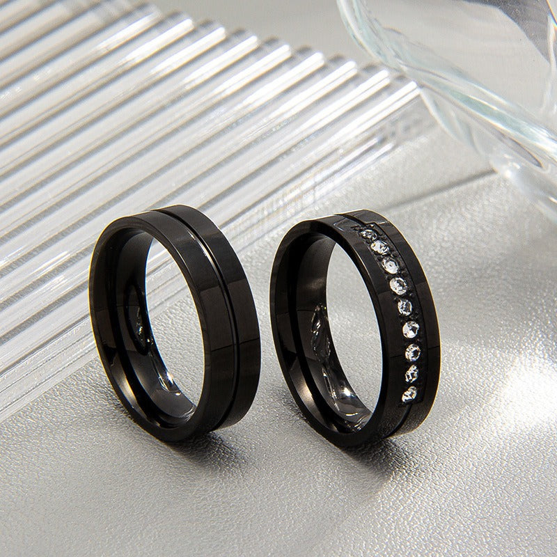 Minimal Love Eternal Multi-Color Minimalist Couple Rings