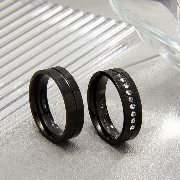 Minimal Love Eternal Multi-Color Minimalist Couple Rings