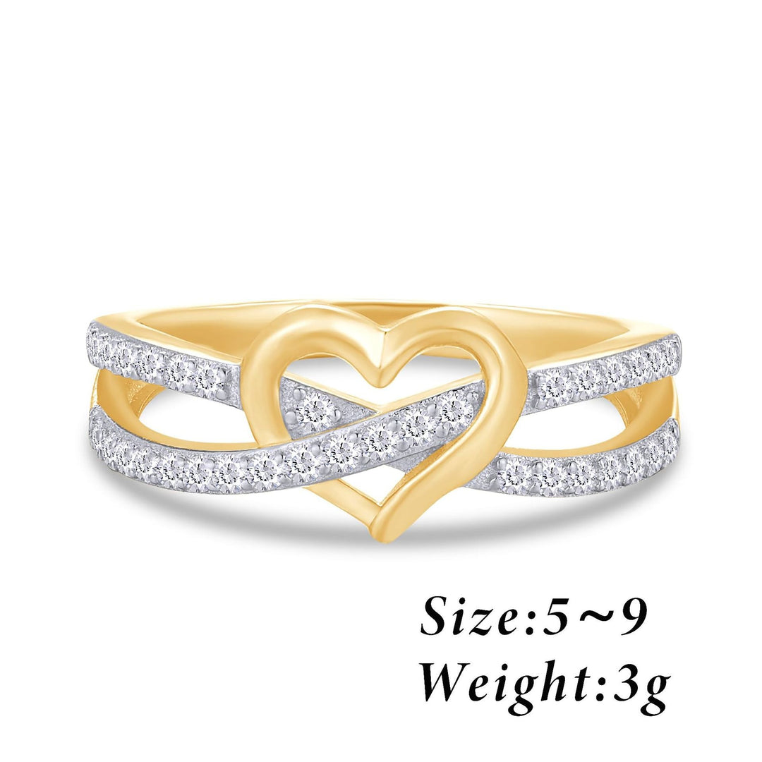 Infinite Heart Glow Two-Tone Diamond-Encrusted Heart Ring