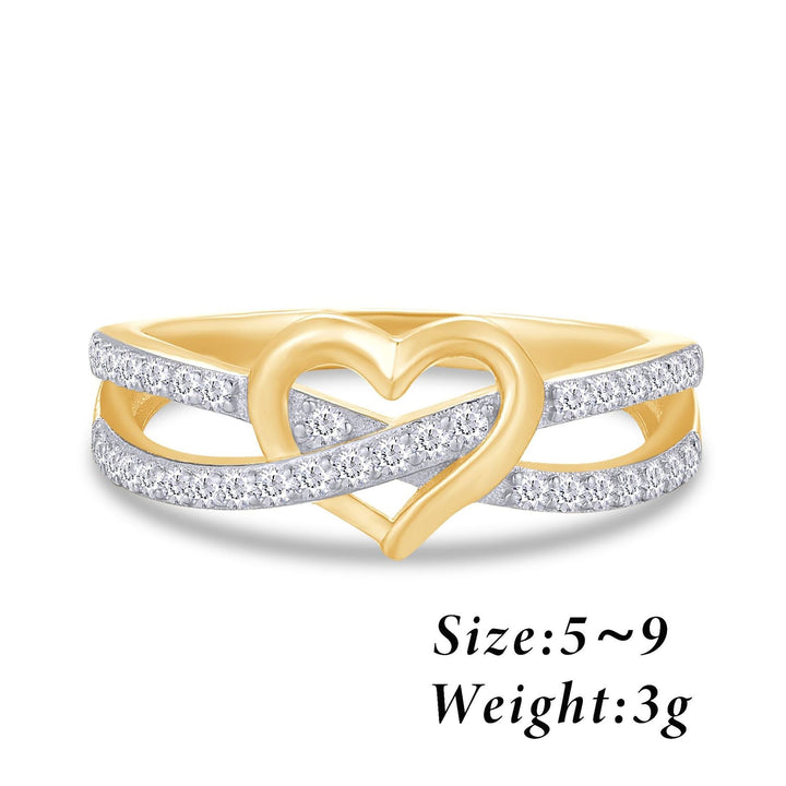 Infinite Heart Glow Two-Tone Diamond-Encrusted Heart Ring