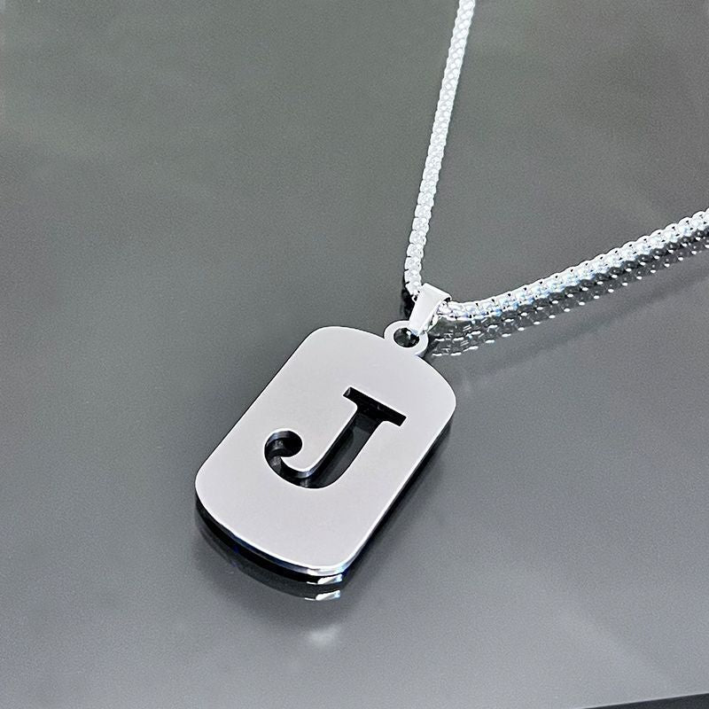 26-Letter Dog Tag Necklace