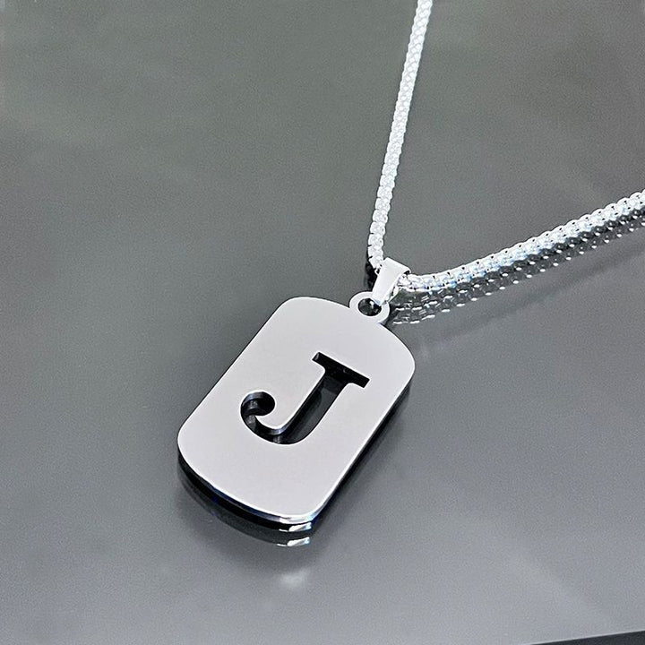 26-Letter Dog Tag Necklace