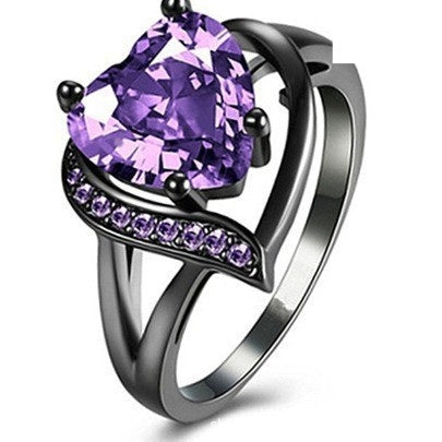 Vintage Dragon Pattern Couple Rings Black-Plated Alloy Gemstone Bands（Free shipping on a pair of rings）