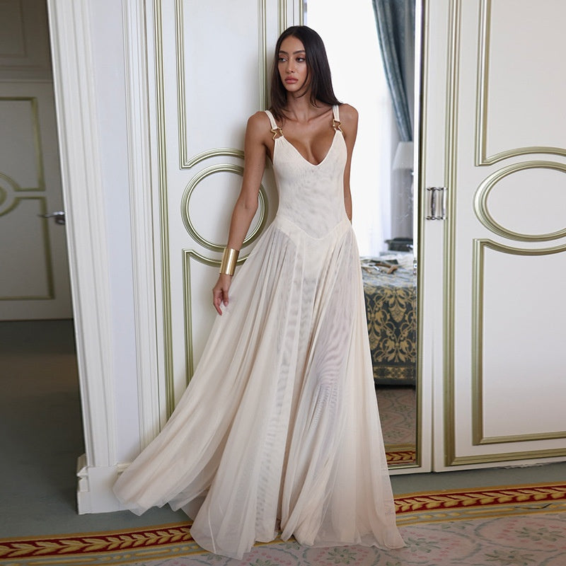 Sheer Mesh Maxi Dress