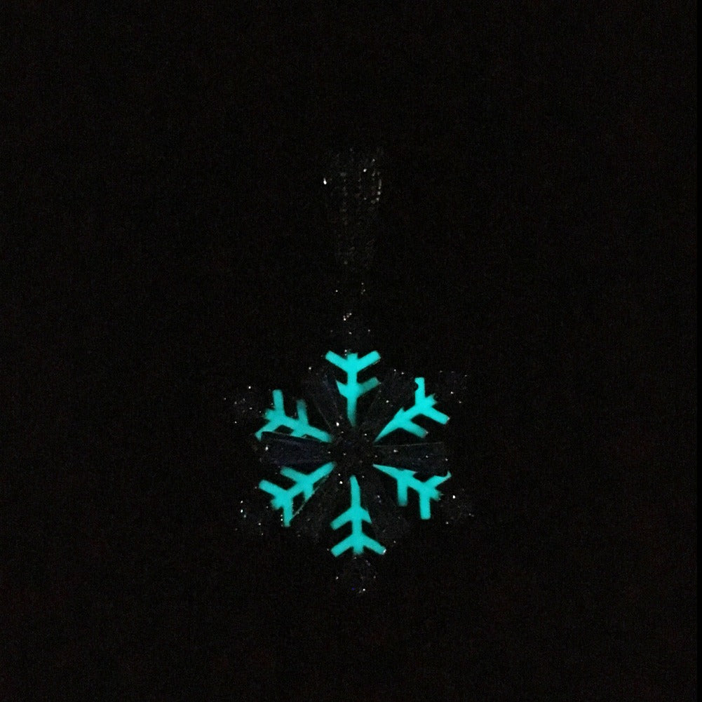 Glow-in-the-Dark Rotating Snowflake Necklace | Shine by Day, Glow by Night