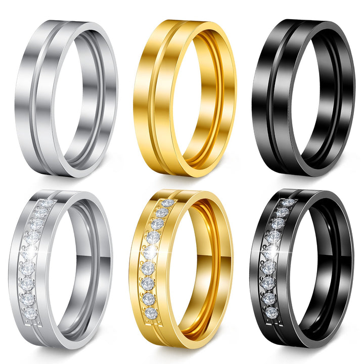 Minimal Love Eternal Multi-Color Minimalist Couple Rings