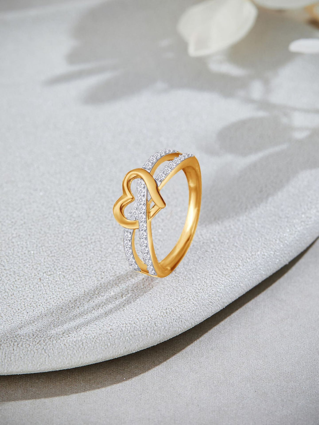 Infinite Heart Glow Two-Tone Diamond-Encrusted Heart Ring