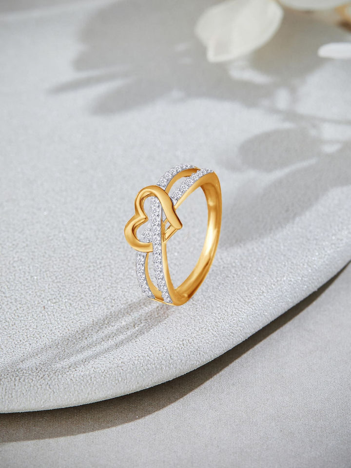 Infinite Heart Glow Two-Tone Diamond-Encrusted Heart Ring