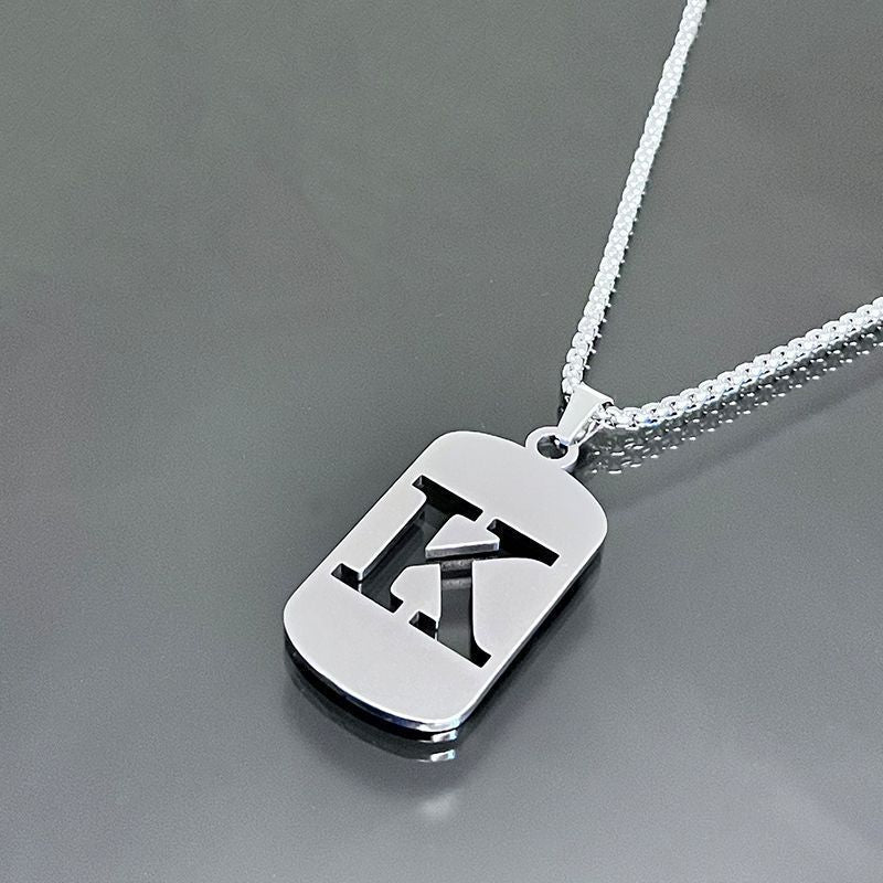 26-Letter Dog Tag Necklace