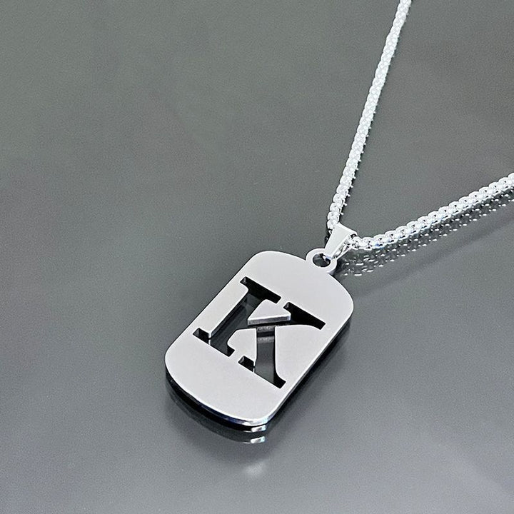 26-Letter Dog Tag Necklace