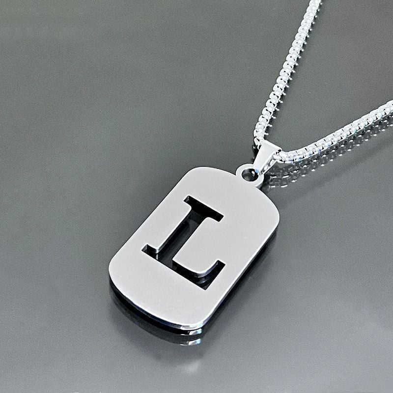 26-Letter Dog Tag Necklace