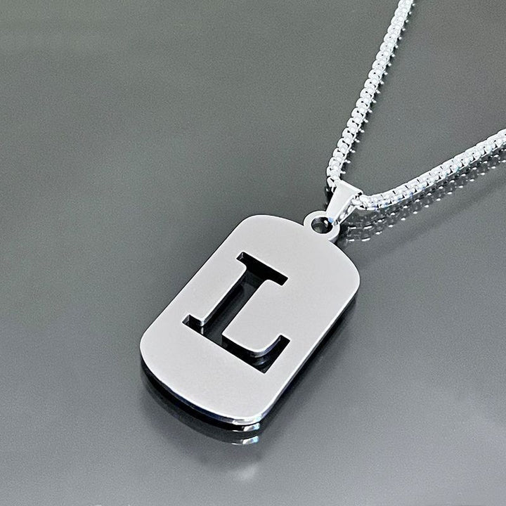 26-Letter Dog Tag Necklace
