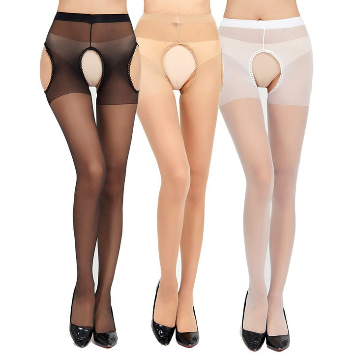 Open Crotch Sheer Pantyhose