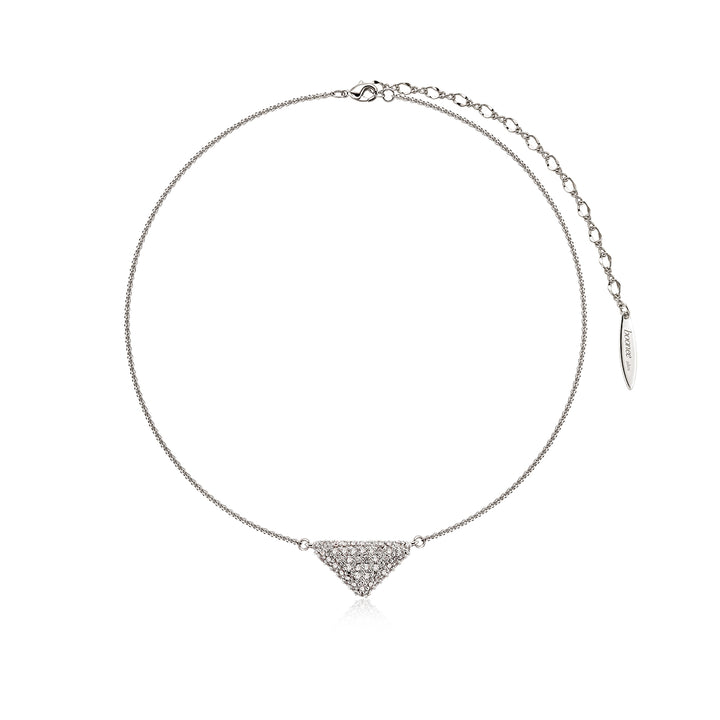 Sparkling Triangle Diamond Necklace Earnail Set