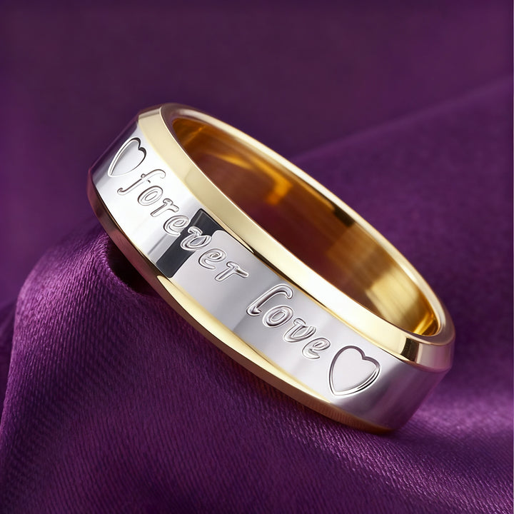 "Forever Love" Two-Tone Couple Ring（Free shipping on a pair of rings）