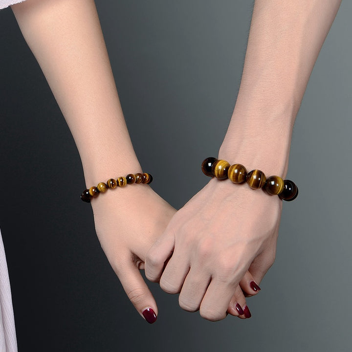 Multi-Size Natural Tiger's Eye Bracelet - Wealth-Attracting Protection Energy Beaded Bracelet
