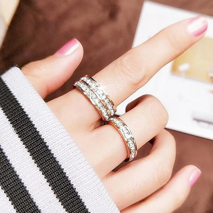 Light Luxury Niche Titanium Steel Zircon Ring